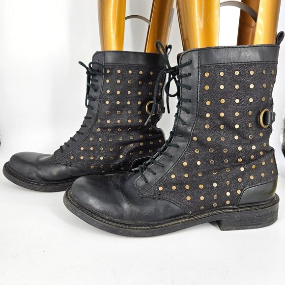 Calvin Klein Jeans Shoes - Women Combat Motorcycle Boots Calvin Kein 10 Black Lace Up Gothic Alt Cosplay